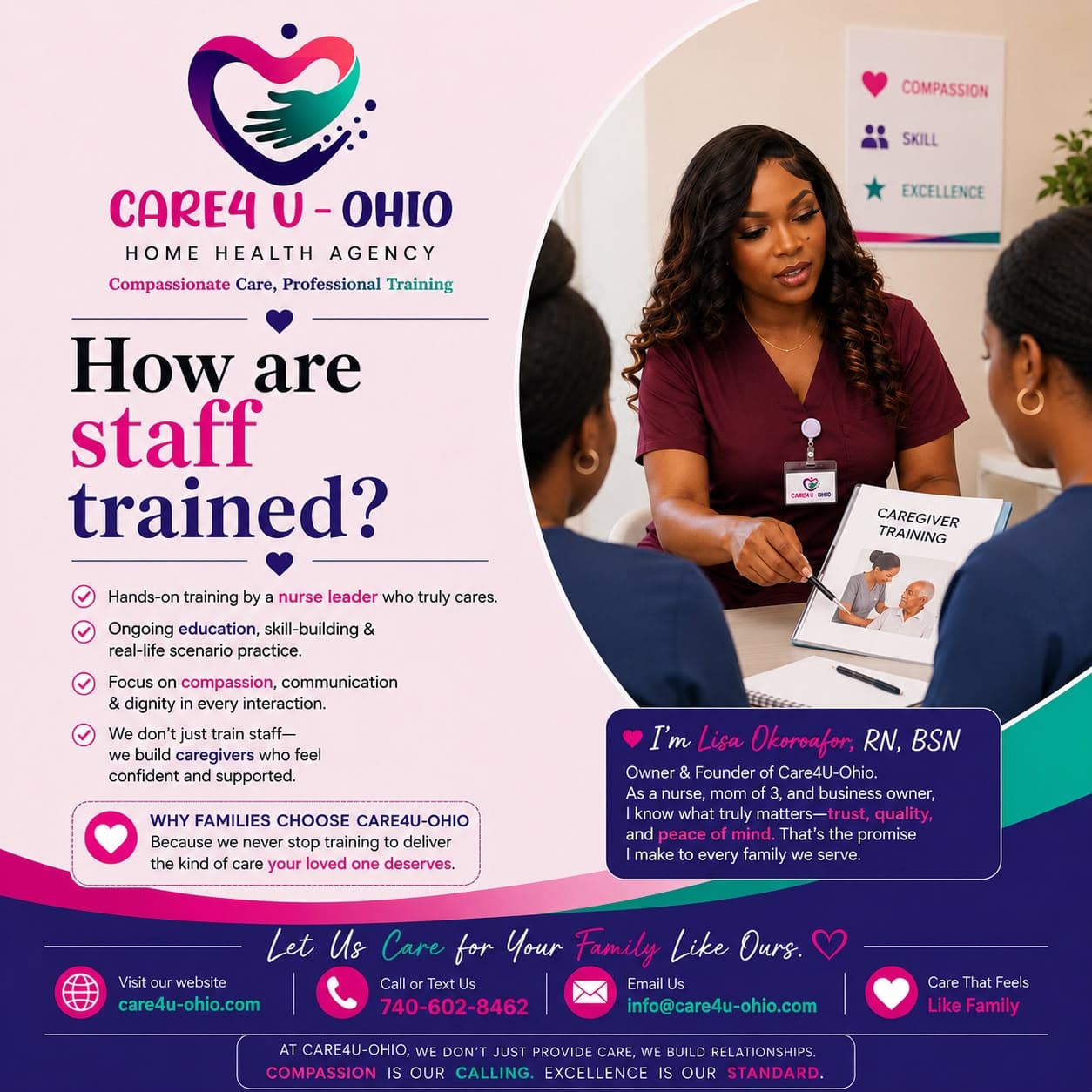 Care4U-Ohio flyer explaining how staff are trained