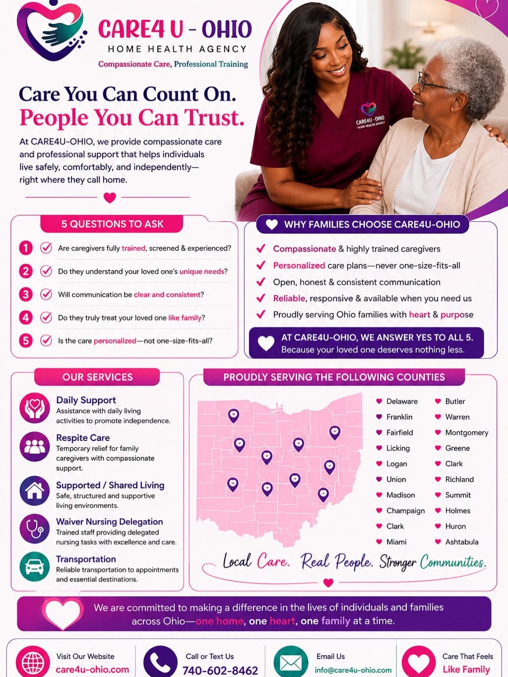 Care4U-Ohio full services and counties overview flyer